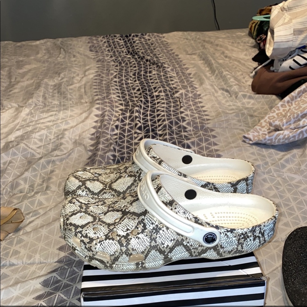 Snake print crocs